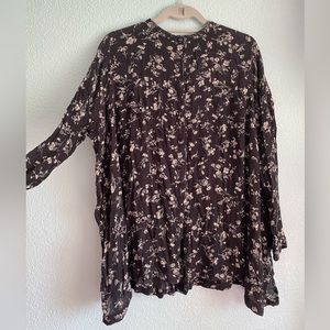 Denim and Supply Ralph Lauren Floral Black Tunic
